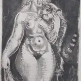 Eduard Wiiralt, Naine tiigripojaga, 1929, akvatinta
