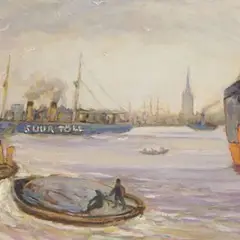 Aleksander Möldroo, Tallinna sadam, 1934, õli, papp