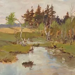 Varakevad by Boris Ottenberg, 1930 - 1940, õli, papp, sold Apr 2015
