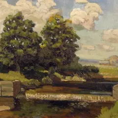 Nigul Espe, Jõgi vesiveski aseme juures, 1942, õli, lõuend