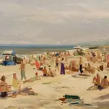 Vladimir Bogatkin, Rannas, 1948, õli, papp