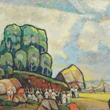 Richard Soot, Rahvapidu, 1983, õli, lõuend