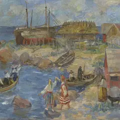 Richard Sagrits, Madrused rannal, 1944, õli, lõuend