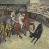 Endel Kõks, Härjavõitlus, 1951, õli, lõuend