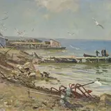 Lepo Mikko, Kalasadam, 1957, õli, lõuend