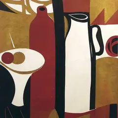 Tõnis Vint, Natüürmort, 1967, värviline linoollõige