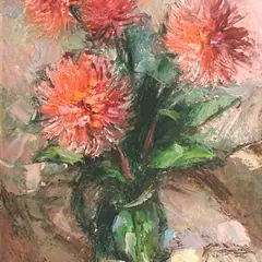Kaljo Polli, Sügislilled, 1982, õli, papp