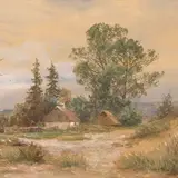 Talumaastik by Karl Alexander von Winkler, 1900, akvarell, segatehnika, sold Mar 2013