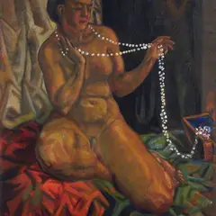Peet Aren, Naine pärlitega, 1924, õli, lõuend