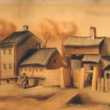 Arkadio Laigo, Tartu motiiv. Aida tänav, 1933, pastell, paber
