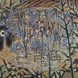 Valve Janov, Kala, 1960, õli, papp