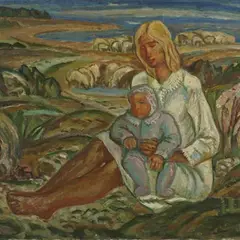 Ema lapsega by Uno Roosvalt, 1968, õli, lõuend, sold Mar 2013