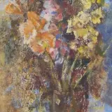 Efraim Allsalu, Bukett, 1992, õli, masoniit