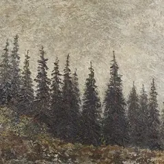 Ellinor Aiki, Kuused hanereas, 1947, õli, lõuend
