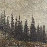 Ellinor Aiki, Kuused hanereas, 1947, õli, lõuend