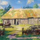 Peet Aren, Taluõu, 1931, õli, lõuend