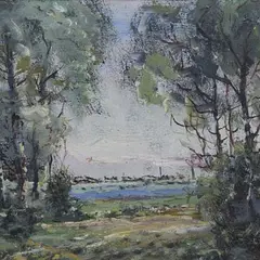 Eduard Kutsar, Väike maastik, 1940 - 1960, õli, paber