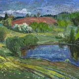 Kalju Nagel, Lõuna - Eesti maastik, 1971, õli, tempera, masoniit