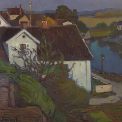 Nikolai Triik, Väikelinna vaade, 1905 - 1909, õli, papp