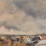 Andrus Johani, Tartu äärelinn, 1939, Akvarell, guašš, paber