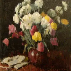 Albert Anni, Lilled, 1961, Õli, lõuend