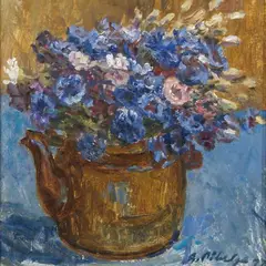 Agu Pihelga, Rukkililled, 1972, õli, papp