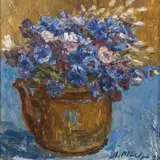 Agu Pihelga, Rukkililled, 1972, õli, papp