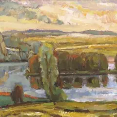 Juhan Püttsepp, Pangodi järv, 1974, õli, papp