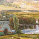 Juhan Püttsepp, Pangodi järv, 1974, õli, papp