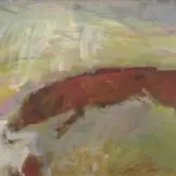 Kõhutäie järel by Peeter Mudist, 1993, õli, masoniit, sold May 2011