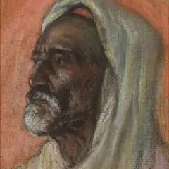 Ants Laikmaa, Vana araablane, 1910 - 1912, pastell, papp