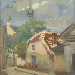 Tallinna vaade by Jaan Miljan, 1951, õli, lõuend, sold Nov 2010