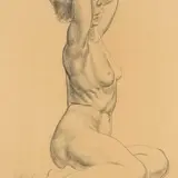 Eduard Wiiralt, Istuv akt, 1935, itaalia pliiats, paber