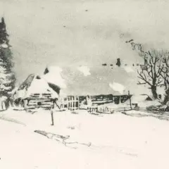Olev Soans, Talvemaastik, 1958, akvatinta