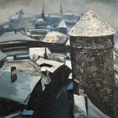 Valdur Ohakas, Talvine Tallinn, 1970 - 1980, õli, lõuend