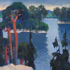 Järv by Alo Hoidre, 1980, akrüül, tempera, masoniit, sold Apr 2010