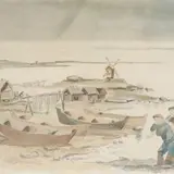 Arkadio Laigo, Paadisadam, 1938, akvarell, pliiats