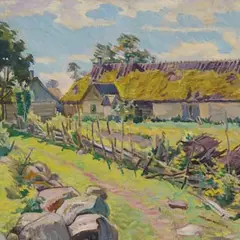 August Jansen, Külatänav, 1950 - 1955, õli, lõuend