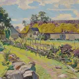 August Jansen, Külatänav, 1950 - 1955, õli, lõuend