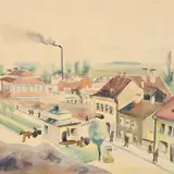 Eduard Maaser, Tartu vaade, 1944, akvarell