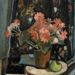 Lepo Mikko, Lilled lillelisel foonil, 1958, Õli, lõuend