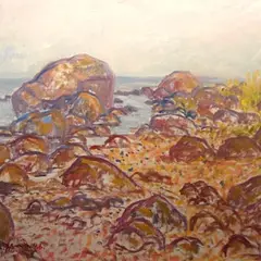 Priidu Aavik, Kivine rand, 1986, õli, lõuend
