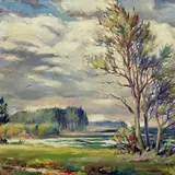 Julius Gentalen, Maastik, 1947, õli, lõuend