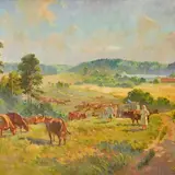 Viktor Karrus, Pärast lüpsi, 1956, õli, lõuend
