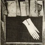 Avo Keerend, Valge kinnas, 1972, linoolsügavtrükk