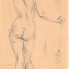 Jaan Koort, Akt, 1908 - 1910, pliiats