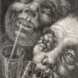 Absindijoojad by Eduard Wiiralt, 1933, puugravüür, sold Oct 2008
