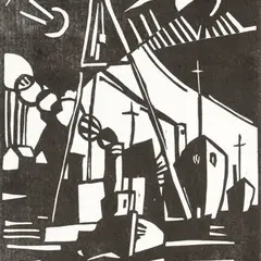 Märt Laarman, Sadam (mapist "7 puulõiget"), 1923, puulõige