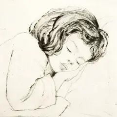 Aino Bach, Magav laps, 1955, kuivnõel