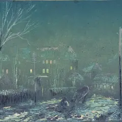Ernst Tiido, Öine Tartu motiiv, 1947, linoollõige